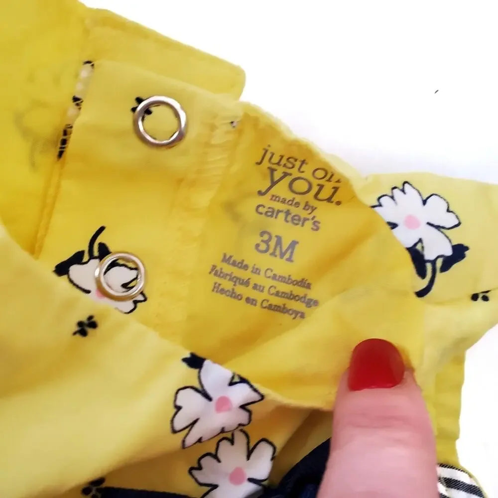 Carter's | Floral Bow Yellow Baby Dress